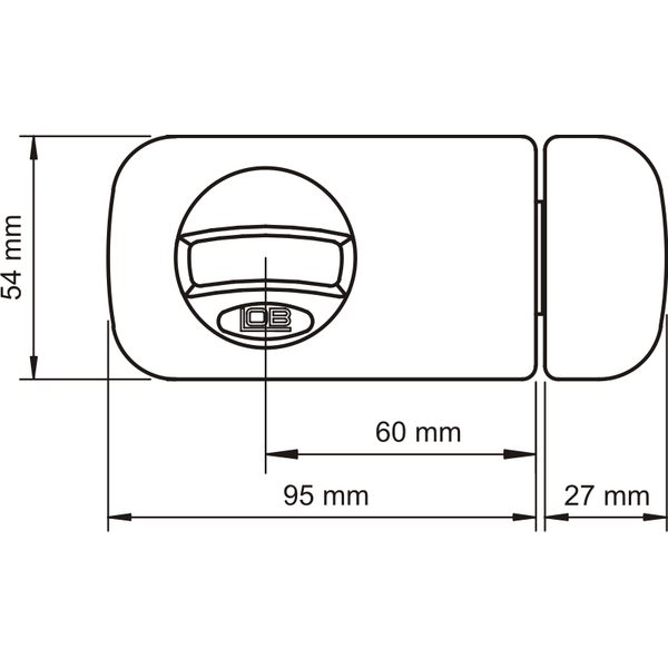 LOB Zamek wierzchni 3 klucze 60mm grafitowy TB61