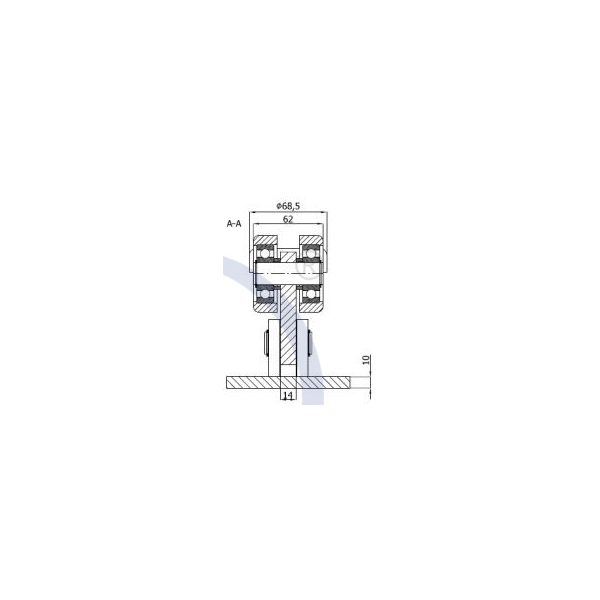 Zabi Wózek wahliwy bez regulacji 5 rolek metal do profili 80x80mm ścianka 5mm W-5M-80