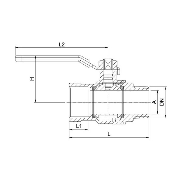 Invena Kurek gazowy gwint wewnętrzny/zewnętrzny 1/2" - GZ-30-015