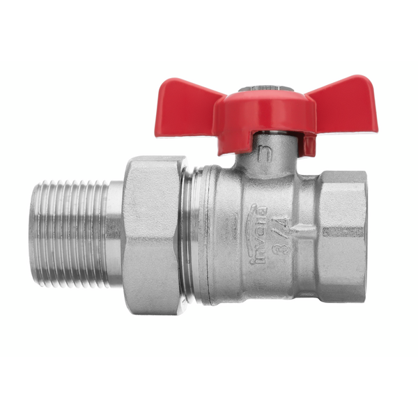 Invena Kurek kulowy MILLENIUM z pokrętłem motylkowym gwint wewnętrzny/zewnętrzny 1/2" - ZK-31-015