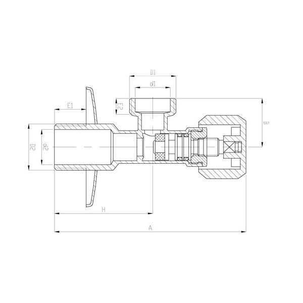Invena Zawór kątowy czerpalny 1/2"x1/2"  (H/ZW-52-015)