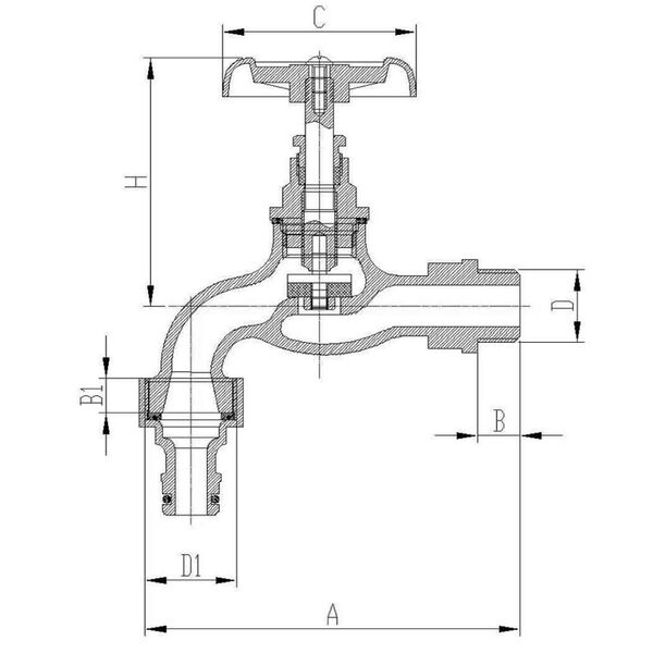 Invena Kran ogrodowy żeliwny 3/4" ZW-68-020