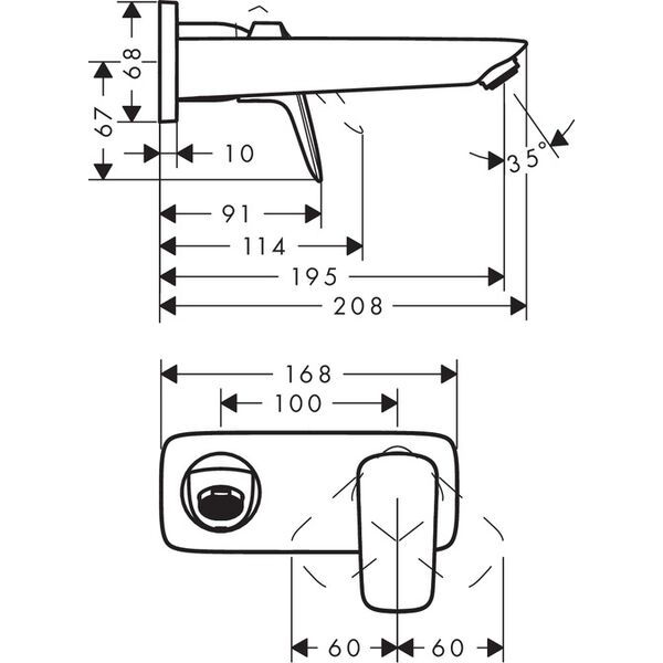 Bateria umywalkowa Hansgrohe Logis podtynkowa chrom (71220000)