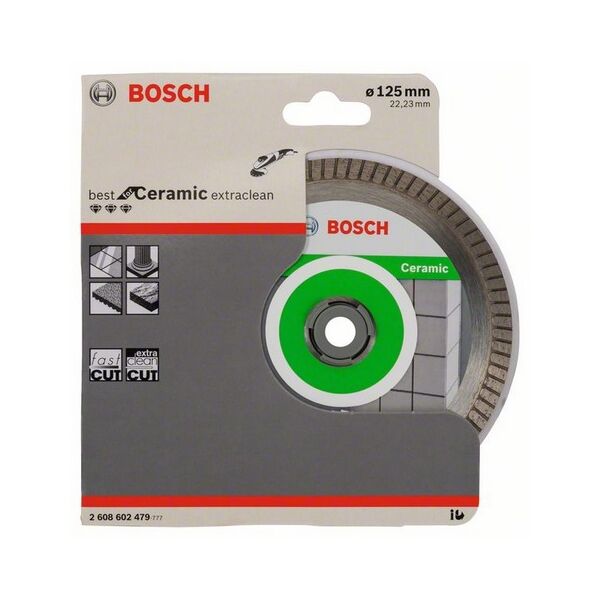 Bosch Tarcza tnąca diamentowa Best for Ceramic Extra-Clean Turbo 125 x 22mm - 2608602479