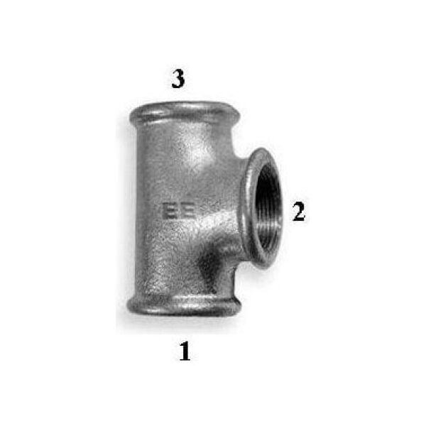 Odlewnia Zawiercie Trójnik redukcyjny B1 1x3/4x1" czarny - 13813
