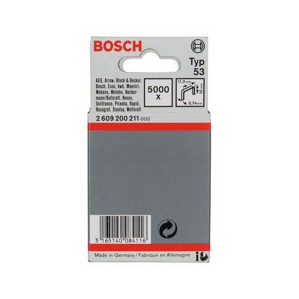 Bosch Zszywki z cienkiego drutu typ 53 10mm 5000szt. (2609200211)
