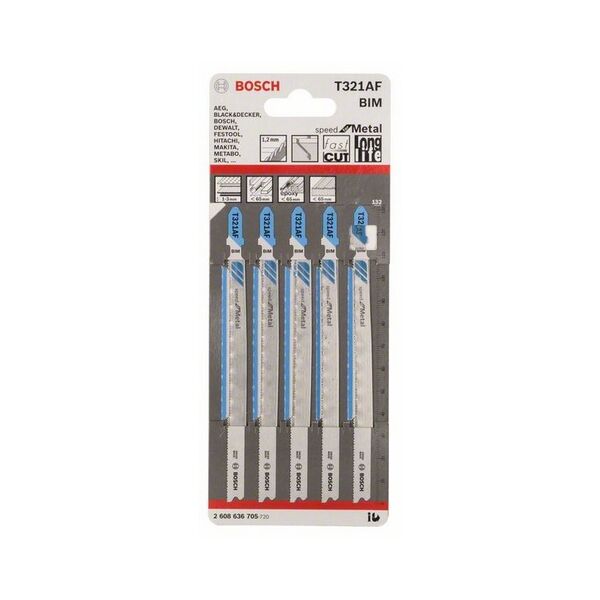 Bosch Brzeszczot do wyrzynarek T321AF 132mm metal 5szt. (2608636705)