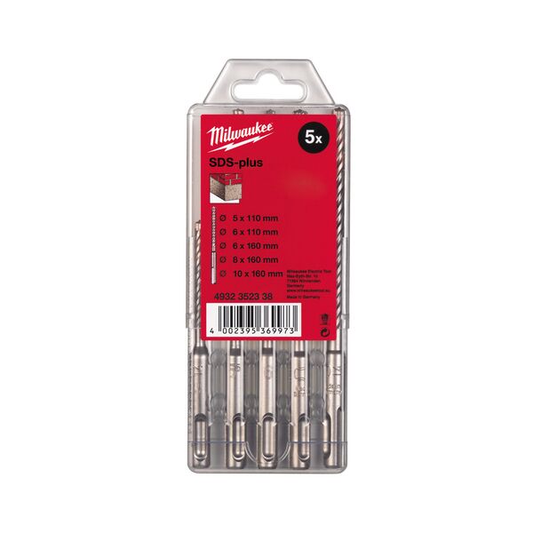 Wiertło Milwaukee SDS+ 10 5 6 8mm zestaw (4932352338)
