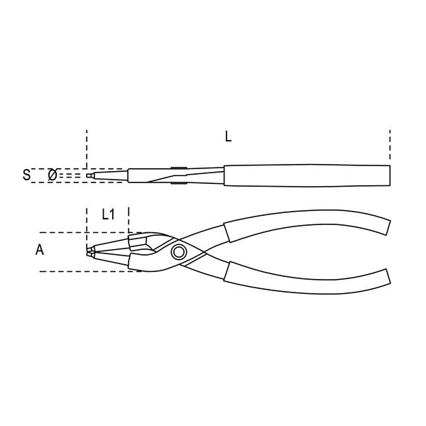 Beta Tools Szczypce do pierścieni zabezpieczających wewnętrznych 140 x 1,3mm proste (010320014)