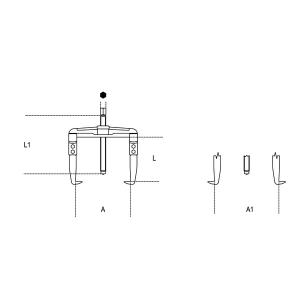 Beta Tools Ściągacz dwuramienny uniwersalny 100mm (1500/2)