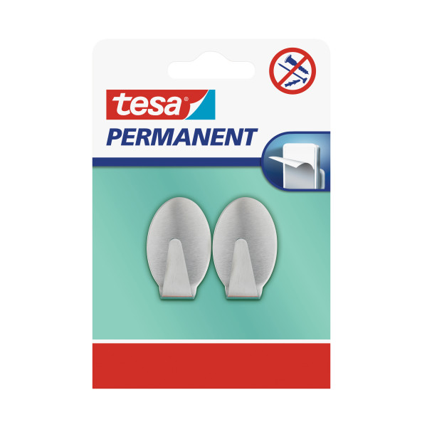 Tesa Haczyk Permanent metalowy owalny rozmiar L 2szt. (66611)