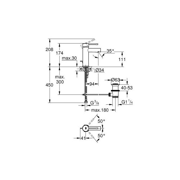 Bateria umywalkowa Grohe Essence stojąca chrom (32898001)