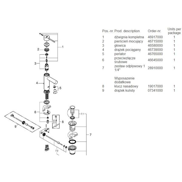 Bateria umywalkowa Grohe Essence stojąca chrom (32898001)