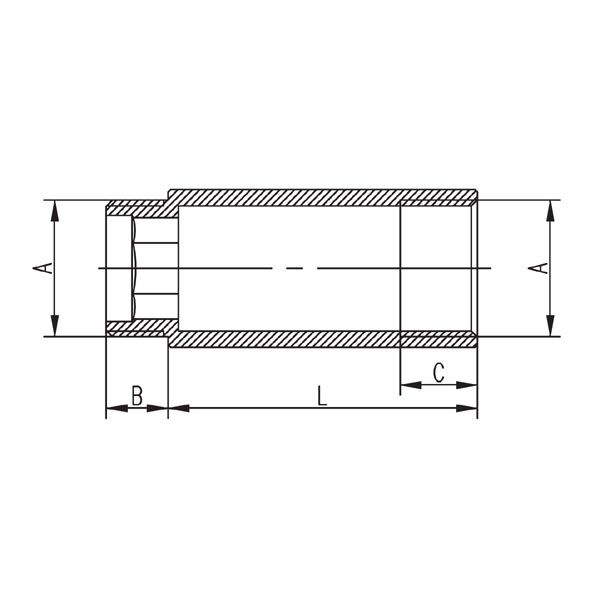 Ferro Przedłużka mosiężna 1/2" 25mm chrom (P25C)