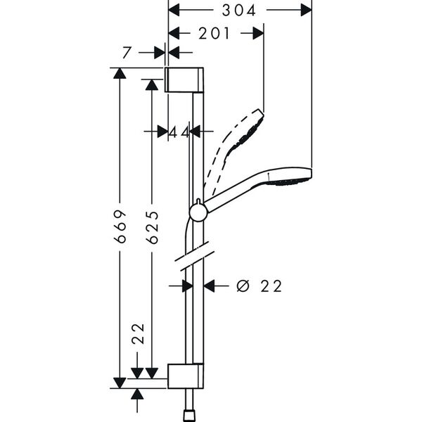 Zestaw prysznicowy Hansgrohe Croma Select E przesuwny biały (26584400)
