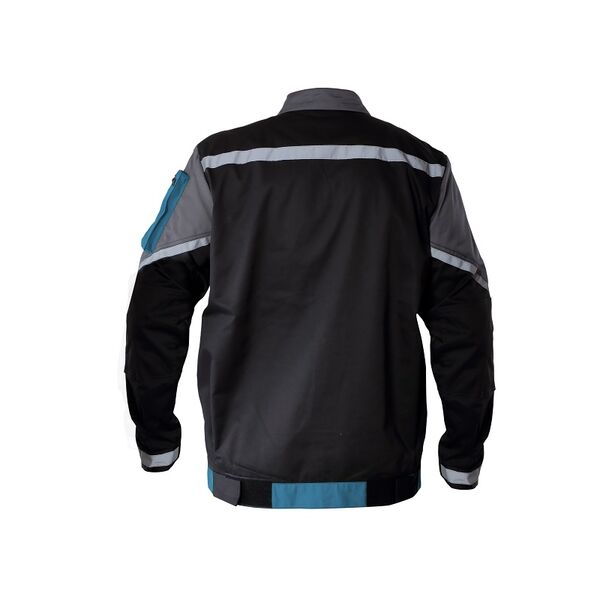 Lahti Pro Bluza ochronna z pasami odblaskowymi czarno-szaro-turkusowa XXXL (L4040306)