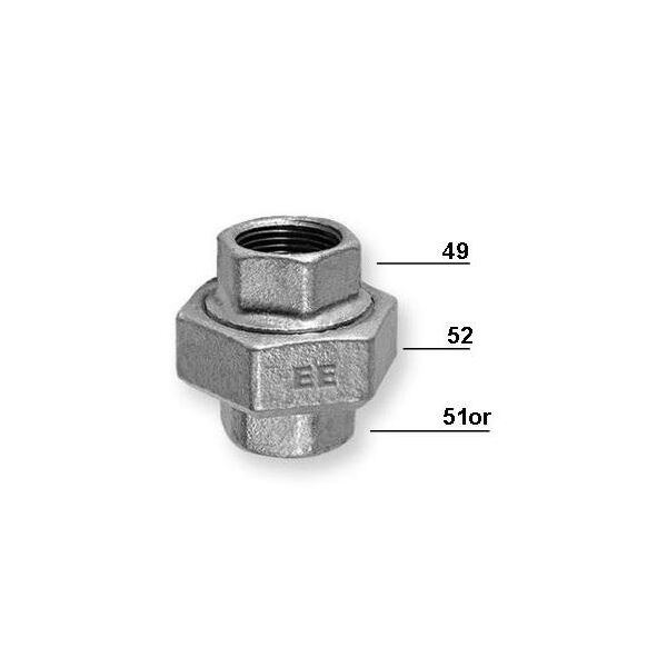 Odlewnia Zawiercie Dwuzłączka płaska 5/4" ocynk