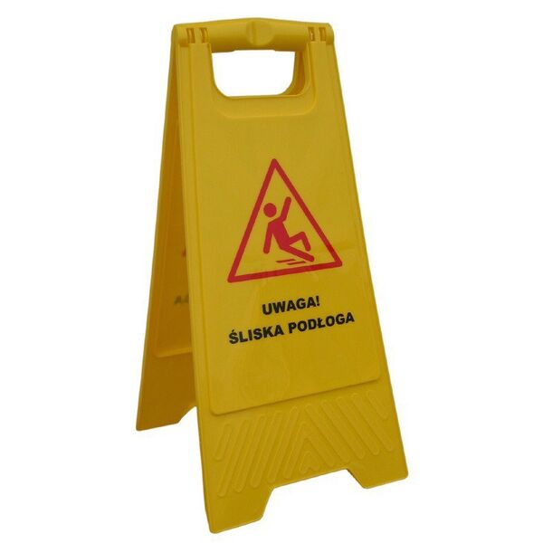 Stojak ostrzegawczy UWAGA ŚLISKA PODŁOGA