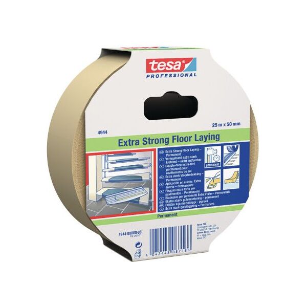 Tesa Taśma dwustronna tkaninowa do wykładzin 25mm x 50mm (4944)