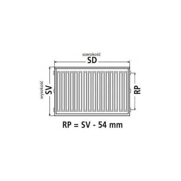 Kermi Grzejnik Therm X2 Profil-V 12 600 x 1000mm lewy (FTV120601001L1K)