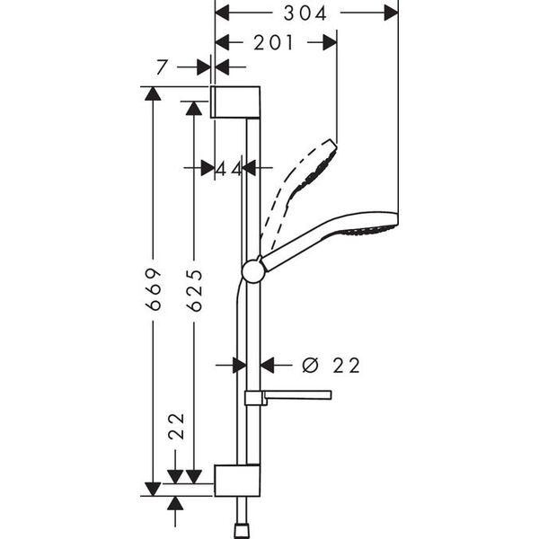 Zestaw prysznicowy Hansgrohe Croma Select E przesuwny biały (26586400)