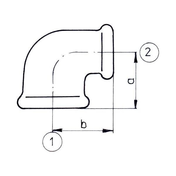 Odlewnia Zawiercie Kolano zwężkowe 90° A1 nr 6 3/4 x 1/2" czarne