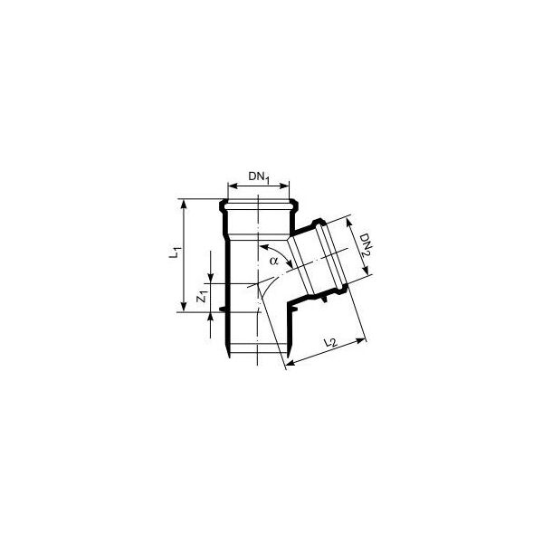 Magnaplast Trójnik 45° kanalizacji wewnętrznej HETA 110/75mm (11570)