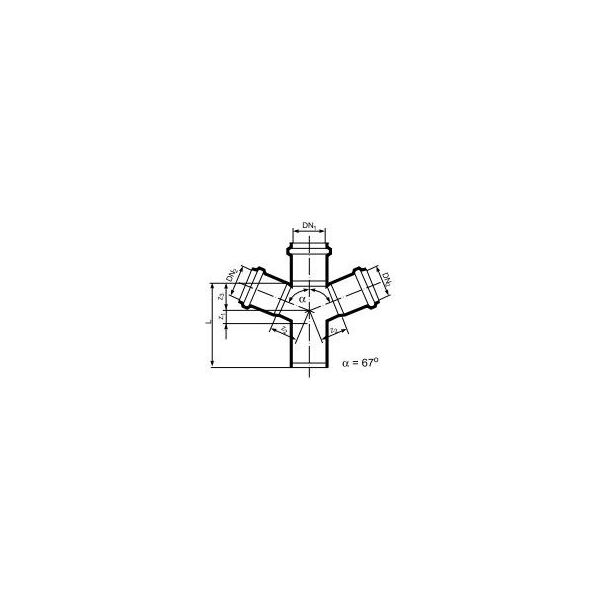 Magnaplast Czwórnik 67° kanalizacji wewnętrznej HTED 110mm (11440)
