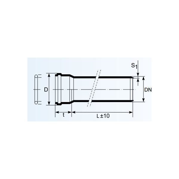 Magnaplast Rura z kielichem kanalizacji wewnętrznej UdBEM niskoszumowej 110mm 1m (146240)