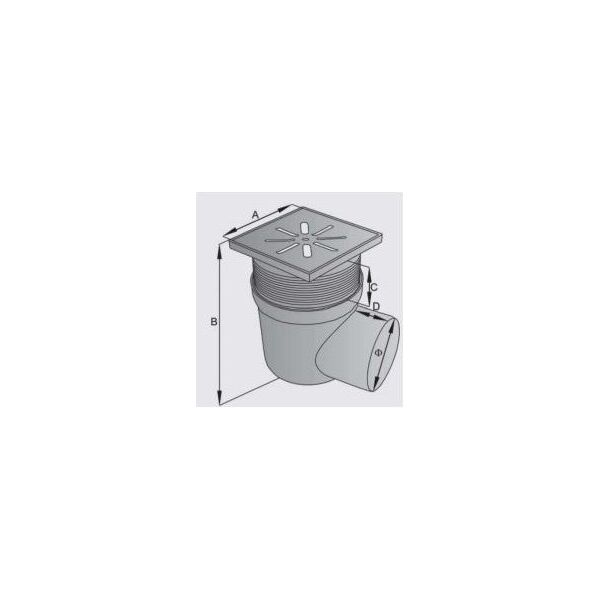 Capricorn Wpust kanalizacyjny 150 x 150mm z odpływem bocznym fi 110 (9-2600-110-47-01-04)