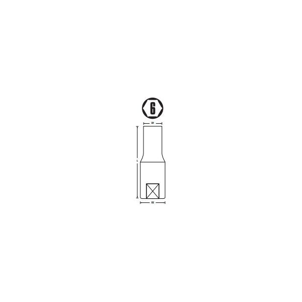 Stanley Nasadka 6-kątna 1/4" 6mm długa (STMT73200-8B)