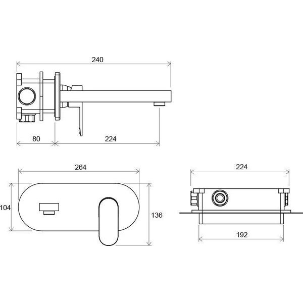 Bateria umywalkowa Ravak BAT.POD. UMY. CHROME CR 019.00 X070093 - X070093