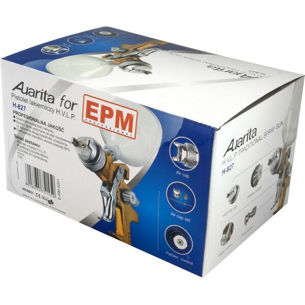 EPM H.V.L.P. Aurita H-827 Pistolet lakierniczy z górnym zbiornikiem 600ml 1,4mm (E-490-0200)