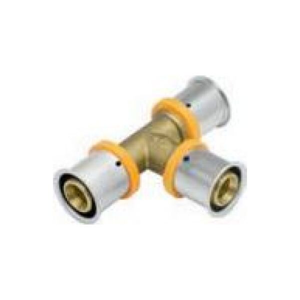 KAN-therm Trójnik Press 16 x 16 x 16mm z pierścieniem zaprasowywanym mosiężny (K-041802)