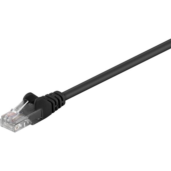 Goobay Kabel krosowy patchcord U/UTP kat. 5e CCA czarny 15m (68646)