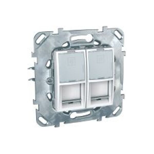 Schneider Electric Gniazdo komputerowe Unica Plus podwójne 2 x RJ45 biel polarna (MGU50.6161.18Z)