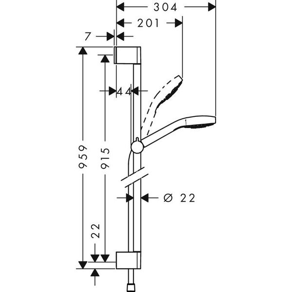 Zestaw prysznicowy Hansgrohe Croma Select S przesuwny biały (26572400)