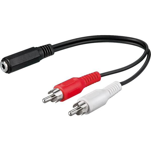Kabel Goobay Jack 3.5mm - RCA (Cinch) x2 0.2m czarny (50092)
