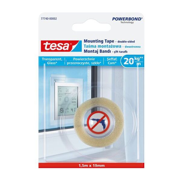 Tesa Taśma montażowa przezroczysta 19mm x 1,5m (H7774002)