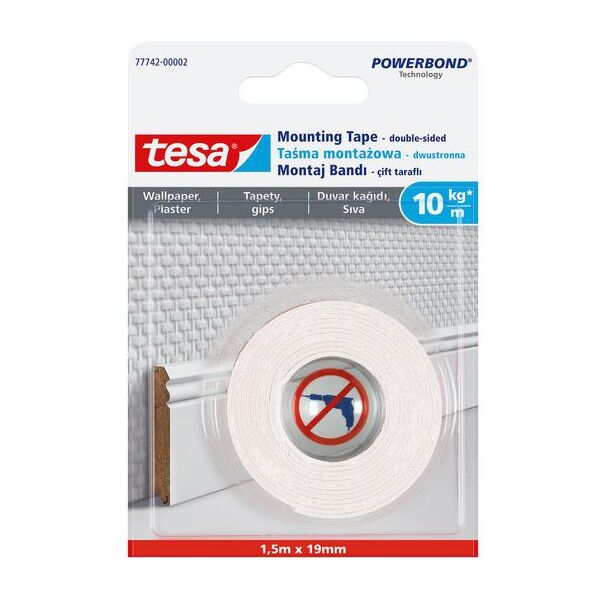 Tesa Taśma montażowa do tapet i tynku 19mm x 1,5m (H7774202)