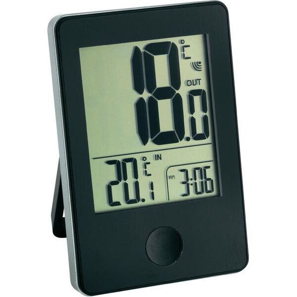 Stacja pogodowa TFA Termometr z zegarkiem od -20 do +60°C bateria 2 x AAA czarny (30.3051.01)
