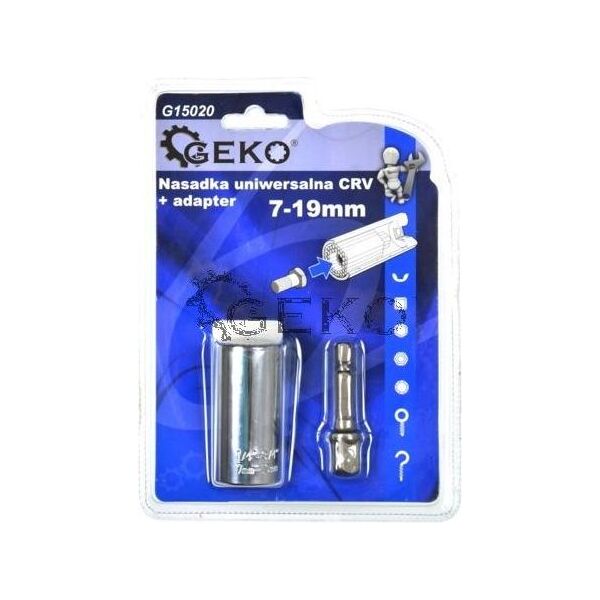 Geko nasadka uniwersalna 7-19mm + adapter (G15020)