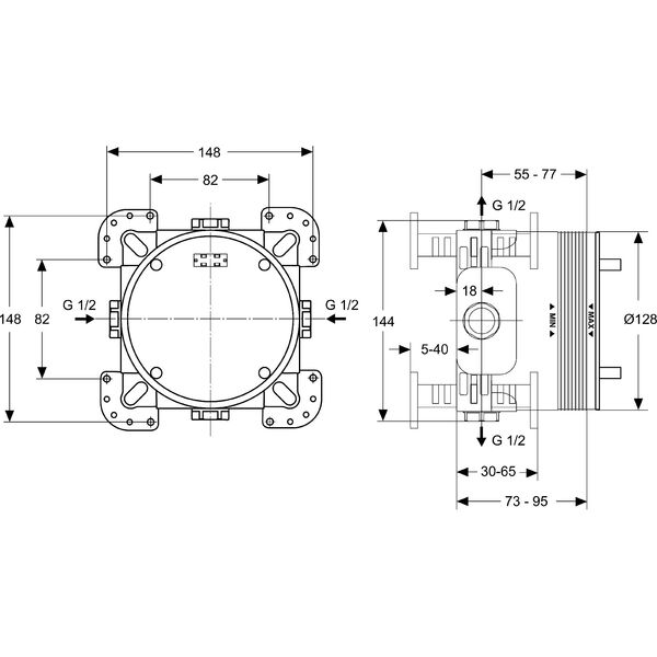 Ideal Standard Element podtynkowy do baterii Easy Box uniwersalny (A1000NU)