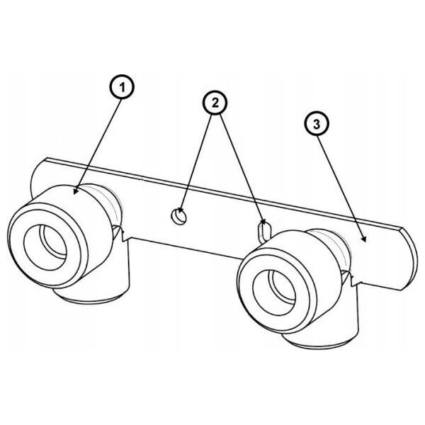Capricorn Listwa bateryjna płaska z rozstawem 100mm kolanka mosišdz 1/2x15 ( 20 szt. ) - 9-4470-100-12-33-13