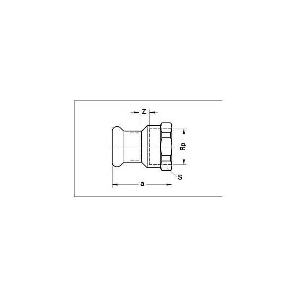 SANHA Mufa przejściowa Press Gas GW 22mm x 3/4" (1112702234)