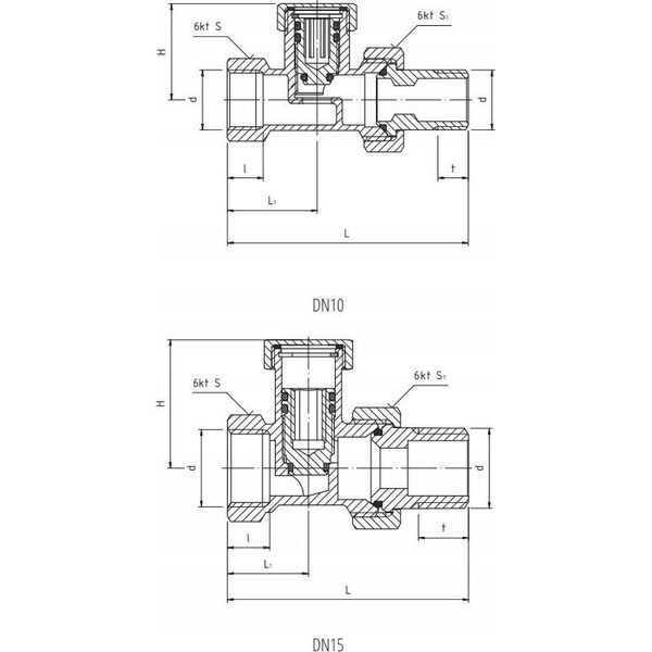 Perfexim Zawór grzejnikowy odcinajšcy prosty 1/2" PHA-031 G1/2 WZ PN10 DN15 [10/100] - 20-031-0001-000