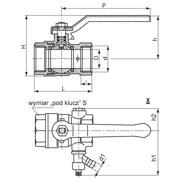 Perfexim Zawór kulowy z zaworem spustowym 5/4" (01-303-0320-000)