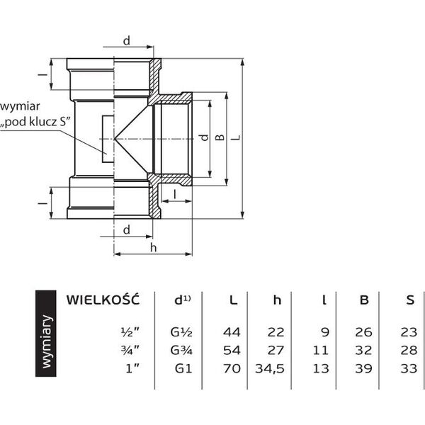 Perfexim Trójnik mosiężny GW 1/2" (07-216-0150-000)