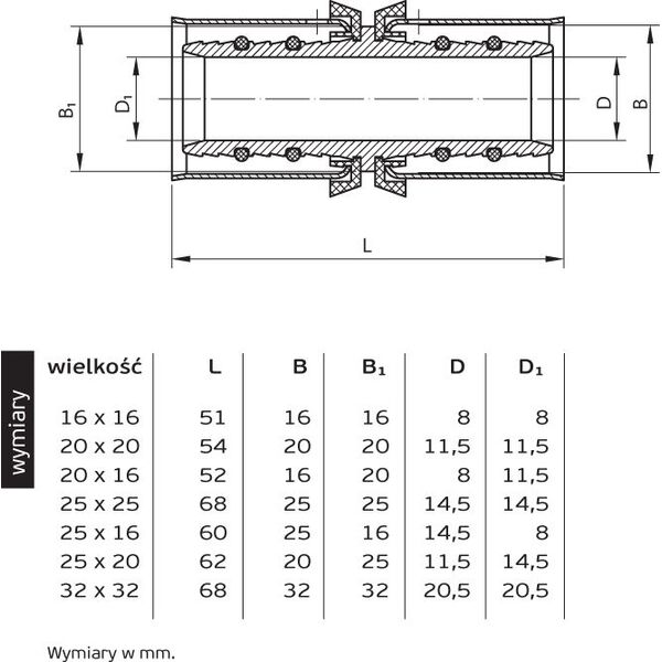 Perfexim Złączka zaprasowywana 733 16mm (62-733-0160-000)