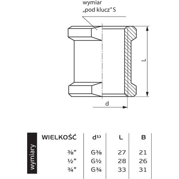 Perfexim Mufa mosiężna chrom GW 3/4" (07-454-0200-000)